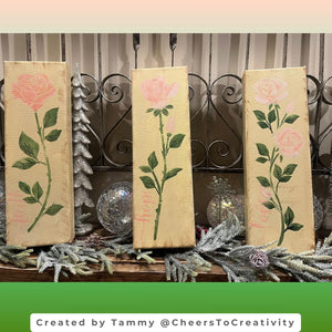Long Stem Roses 12x4 (3pk) Stencil-Valentine-Essential Stencil