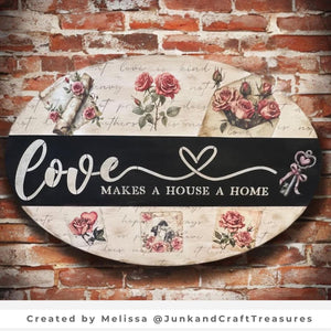 Love makes a house a home 16x5 Stencil-Valentine-Essential Stencil