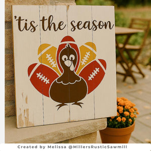 Football Turkey 12x12 Stencil-Fall-Essential Stencil