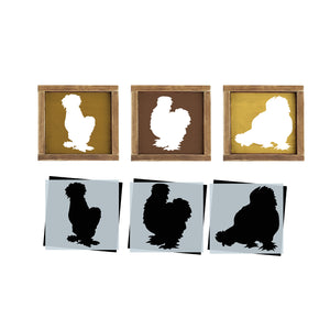 Silkie Chickens Mini Sign Stencils-Farm-Essential Stencil