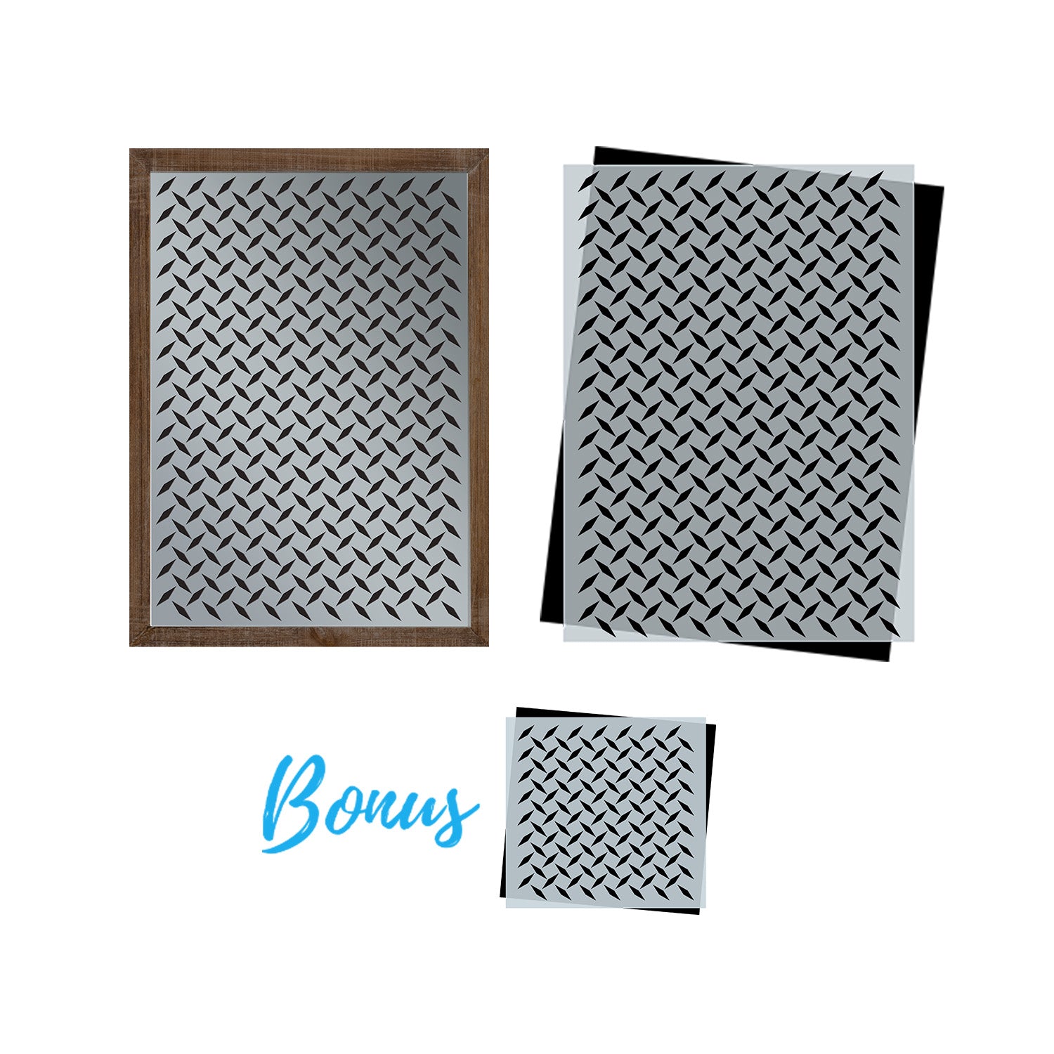 Diamond Plate Pattern Stencil + Bonus-Christmas-Essential Stencil