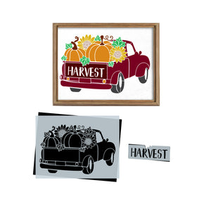 Harvest Vintage Truck Stencil-Essential Stencil
