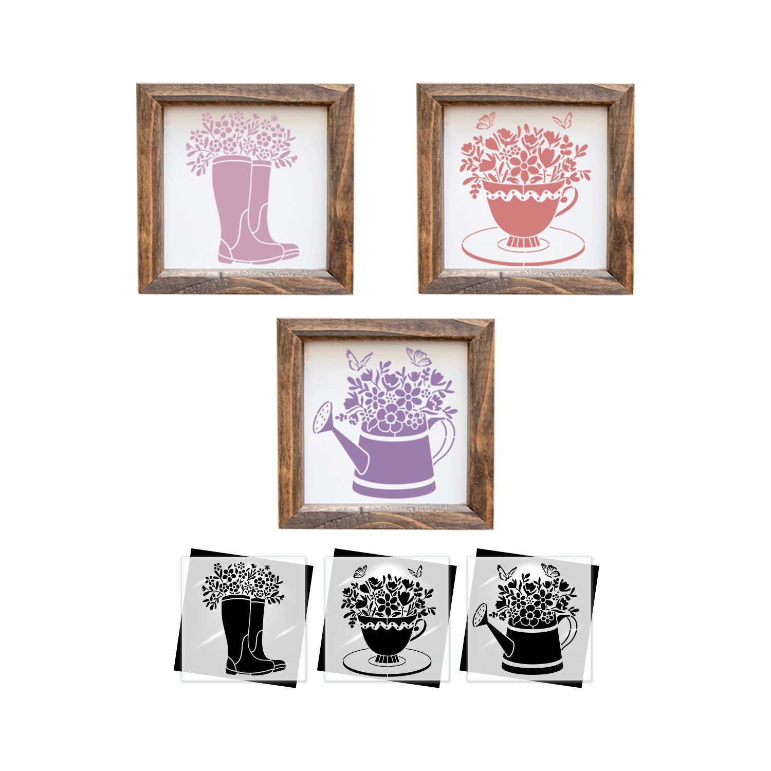 May Flowers Mini Sign Stencils (3 Pack)-Spring-Essential Stencil