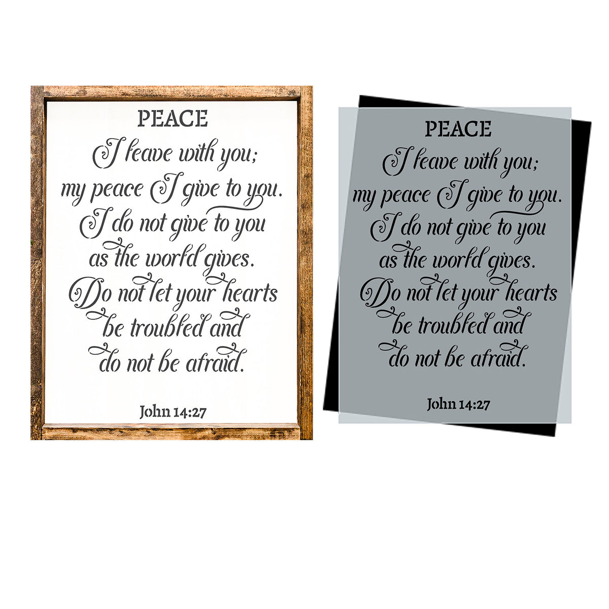 John 14: 27 Stencil 12x16-Scripture-Essential Stencil