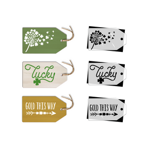 Shamrock Mini Tag's 3.5x6 3pk Stencil-St. Patricks Day-Essential Stencil