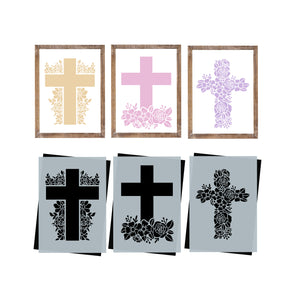 Spring Cross Stencil Set (3 Pack)-Spring-Essential Stencil
