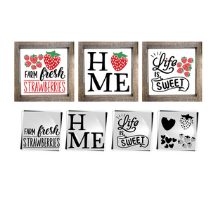 Strawberries Mini Stencil Set (4pc)-Summer-Essential Stencil
