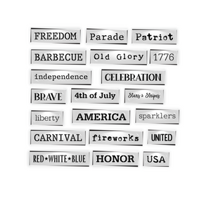 4th of July 1" Word Stencil Set – 20pcs-Patriotic-Essential Stencil