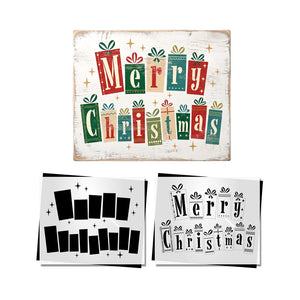 Mid-Century Merry Christmas Stencil