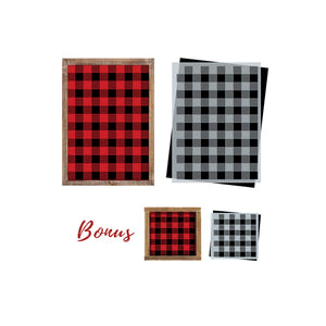 Buffalo Check Stencil + Bonus-Christmas-Essential Stencil