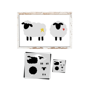 Primitive Sheep 12x12 Stencil-Fall-Essential Stencil