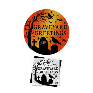 Graveyard Greetings Door Hanger Stencil-Halloween-Essential Stencil