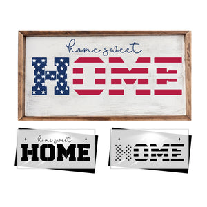 Patriotic Home Sweet Home Sign Stencil-Patriotic-Essential Stencil