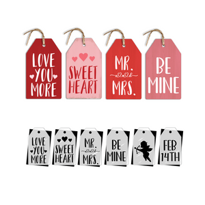 Love Mini Tags 3.5 x 6 (6pk) Stencil-Valentine-Essential Stencil