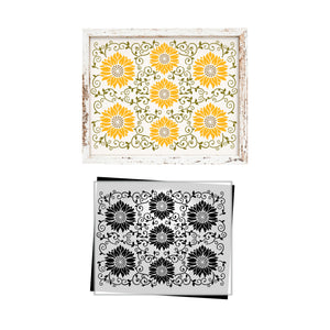 Sunflower and Vine Pattern Stencil-Fall-Essential Stencil