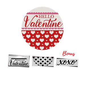 Hello Valentine Door Hanger Stencil-Valentine-Essential Stencil
