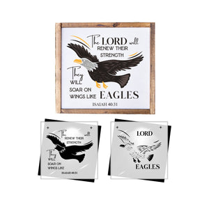 Patriotic Eagle and Flag, Isaiah 40:31 Stencil-Patriotic-Essential Stencil