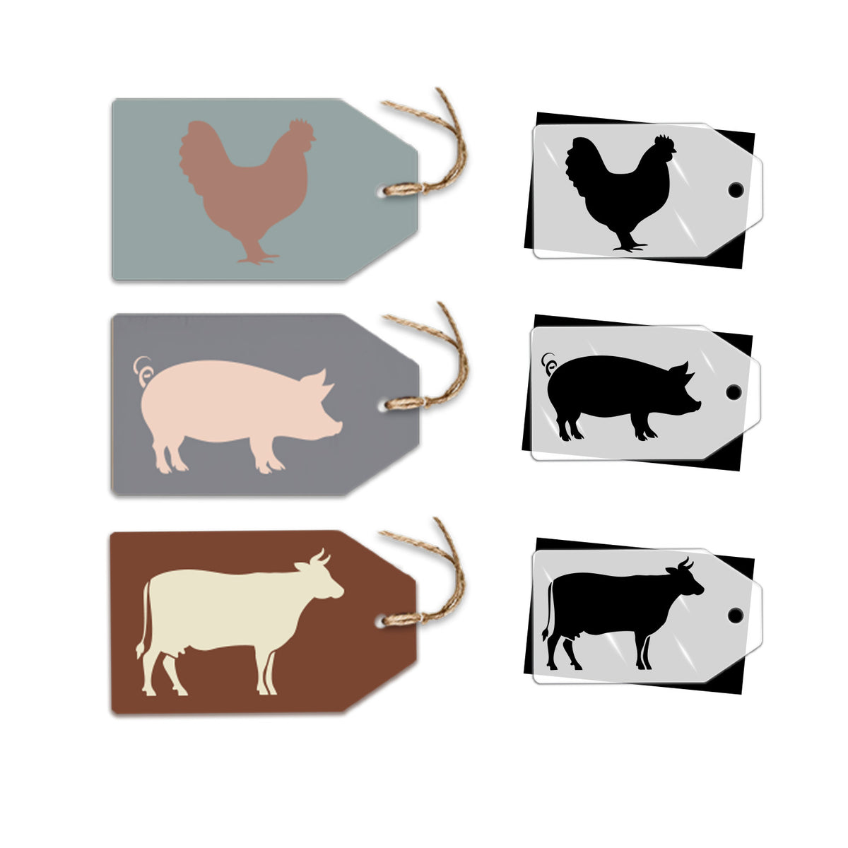 Farm Animal Mini Tags 3.5x6 (3 Pack)-Farm-Essential Stencil