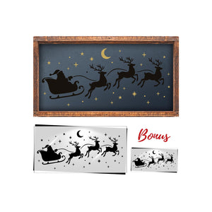 Santa's Sleigh Ride Stencil-Christmas-Essential Stencil