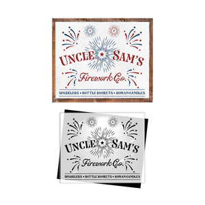 Uncle Sam's Firework Co Sign Stencil-Patriotic-Essential Stencil
