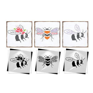 Flower Bees Mini Stencils (FREE GIFT $50+)-free_gift-Essential Stencil
