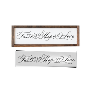Faith Hope Love 16x4 Stencil-Valentine-Essential Stencil