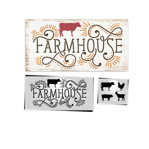 Farmhouse 16x8 1pc + Bonus Stencil-Farm-Essential Stencil