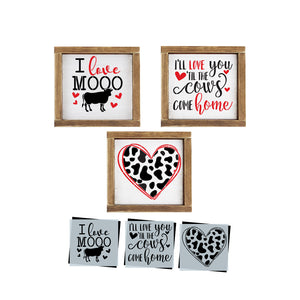 I Love Mooo Mini Sign Stencils (3 Pack)-Valentine-Essential Stencil