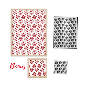 Peppermint Christmas Pattern Stencil