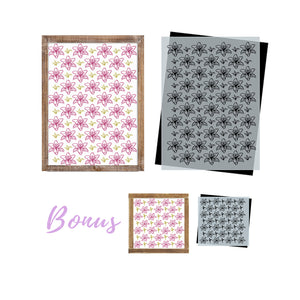 Lily Pattern 12x16 Stencil + Bonus-Pattern-Essential Stencil