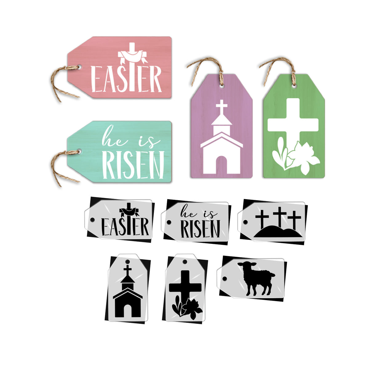 Easter Tags 3.5x6 (6pk) - Bundle Exclusive Set-free_gift-Essential Stencil