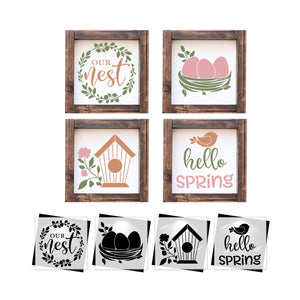 Our Nest Mini Sign Stencils 6x6 (4pk)-Spring-Essential Stencil