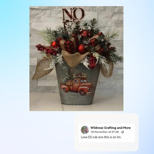 Vintage Christmas Trucks Rub-on Transfer Set-Rub-on Transfer-Essential Stencil