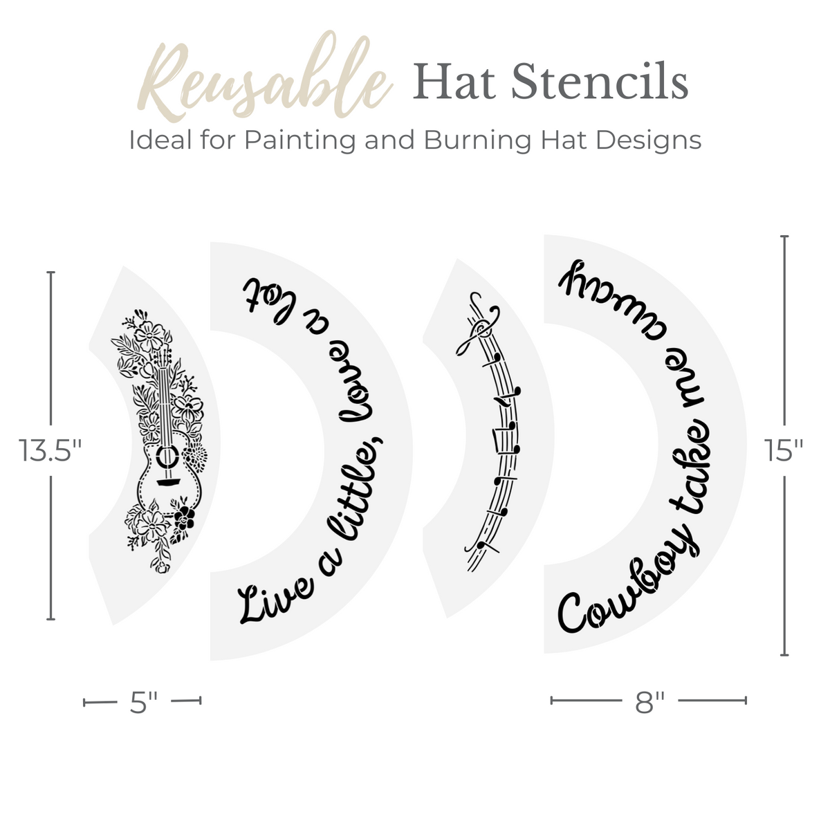 Country Love Hat Stencil Set-Hat Stencil-Essential Stencil