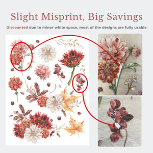 Autumn Flower Rub-on Transfer Set-Rub-on Transfer-Essential Stencil