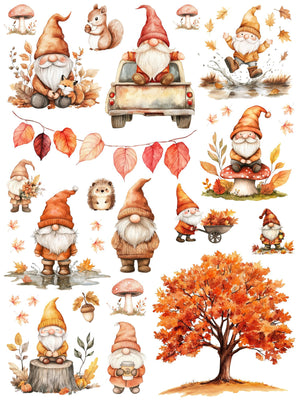 Fall Forest Gnome Rub-on Transfer Set-Rub-on Transfer-Essential Stencil