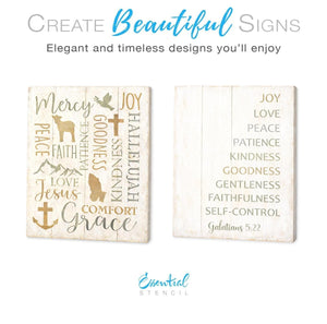 Fruit of the Spirit Stencil Set (2 Pack)-Scripture-Essential Stencil