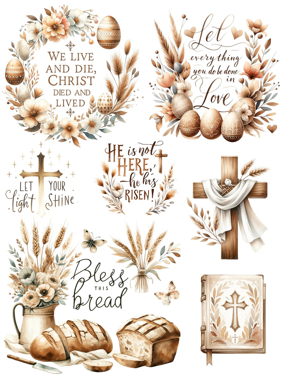 He is Risen Rub-on Transfer Set-Rub-on Transfer-Essential Stencil