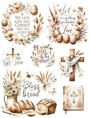 He is Risen Rub-on Transfer Set-Rub-on Transfer-Essential Stencil