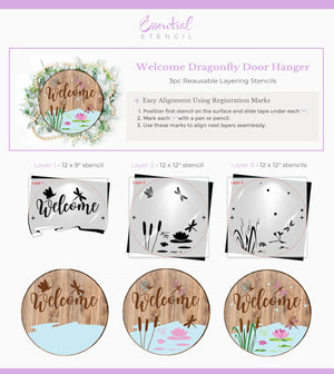 Welcome Dragonfly Door Hanger-Essential Stencil