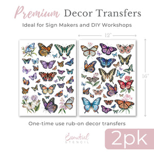 Wings of Wonder Butterfly Rub-on Transfer Set-Rub-on Transfer-Essential Stencil