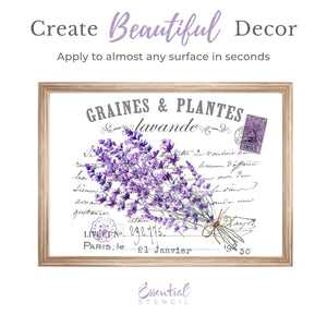 Lavande en Fleur (Lavender in Bloom) Rub-on Transfer Set-Rub-on Transfer-Essential Stencil