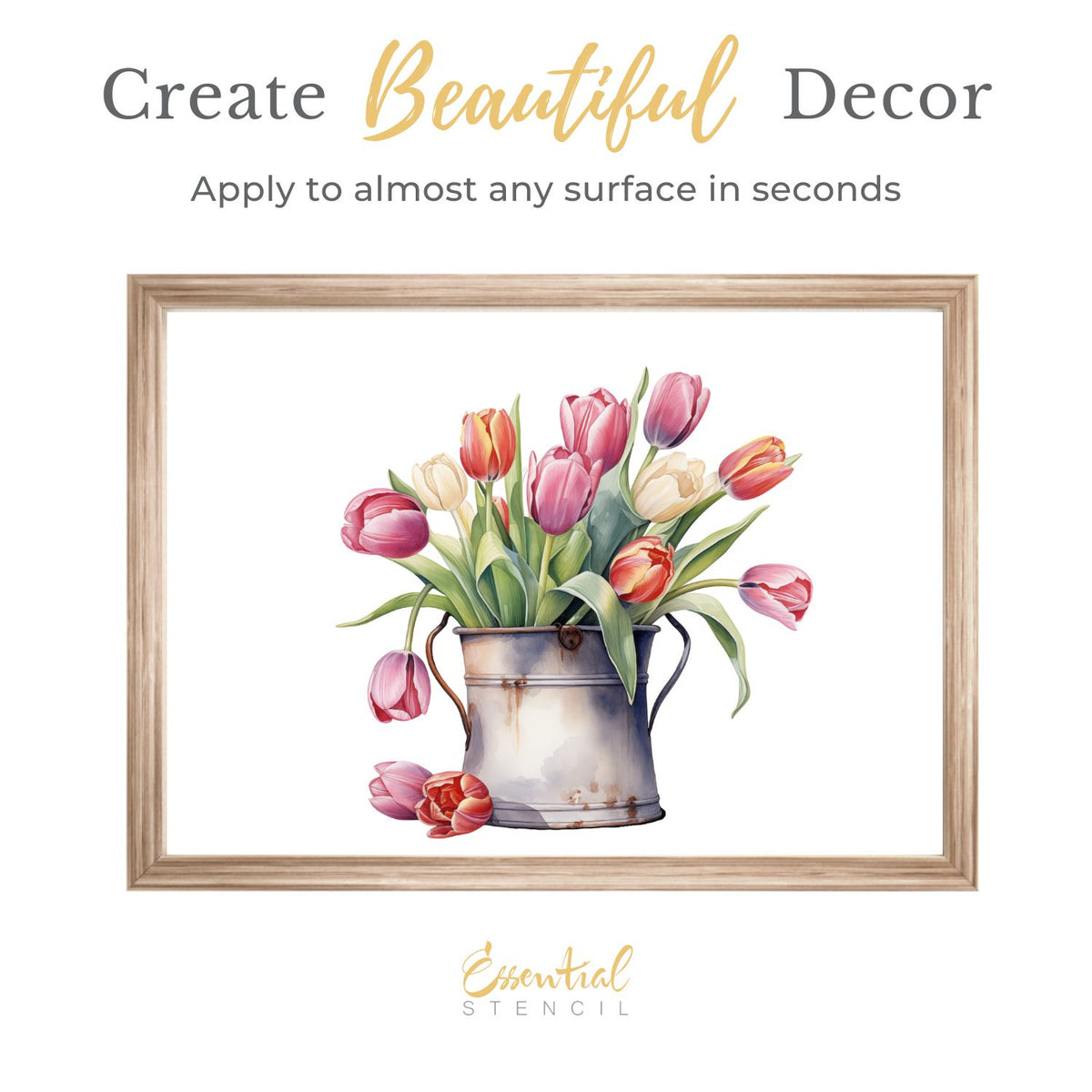 Timeless Tulips Rub-on Transfer Set-Rub-on Transfer-Essential Stencil