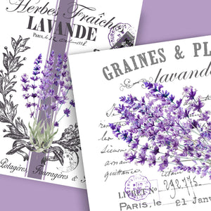 Lavande en Fleur (Lavender in Bloom) Rub-on Transfer Set-Rub-on Transfer-Essential Stencil