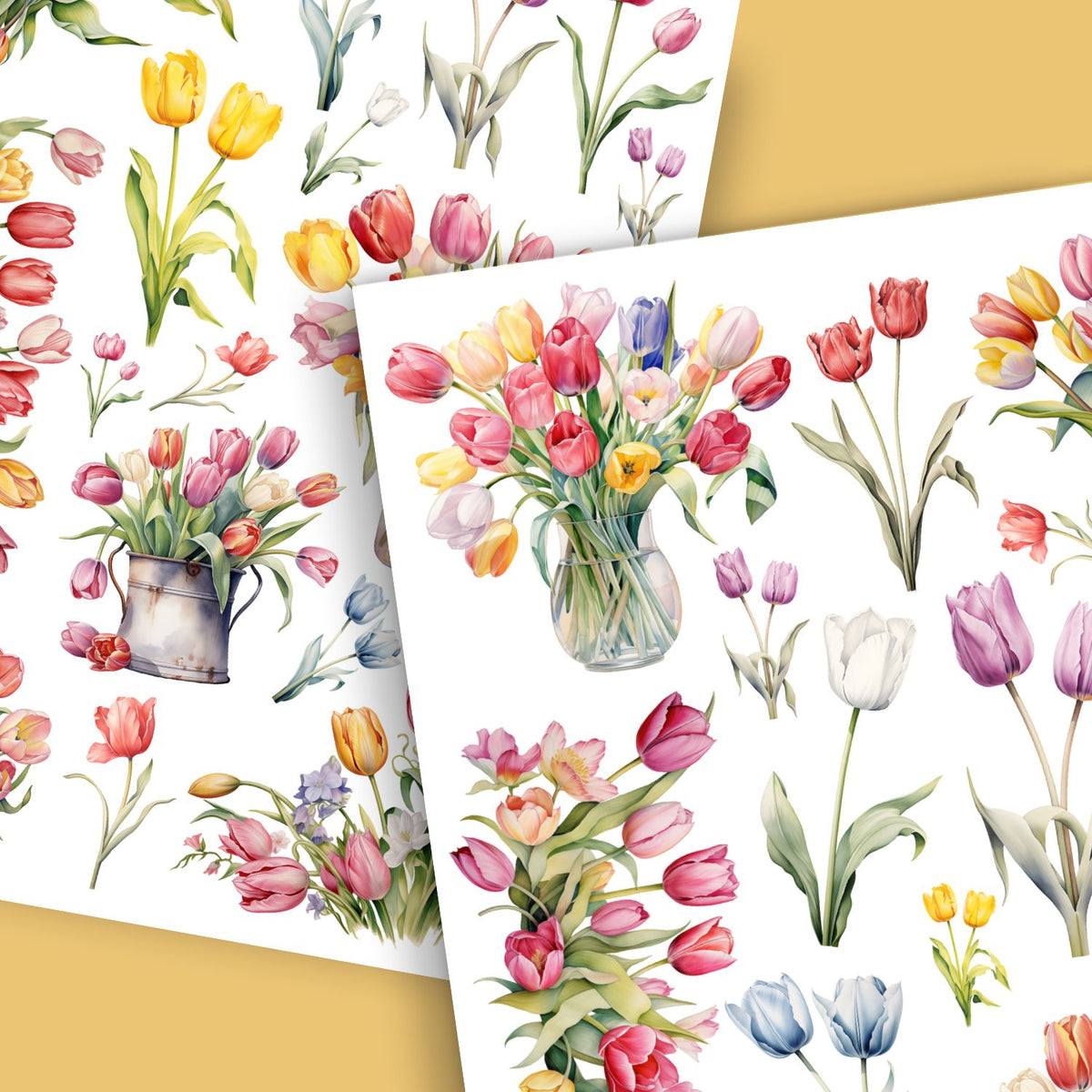 Timeless Tulips Rub-on Transfer Set-Rub-on Transfer-Essential Stencil