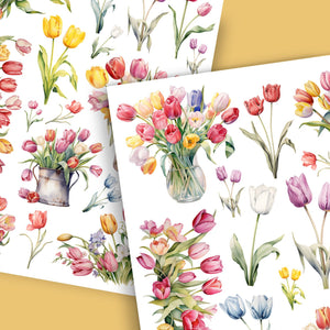 Timeless Tulips Rub-on Transfer Set-Rub-on Transfer-Essential Stencil