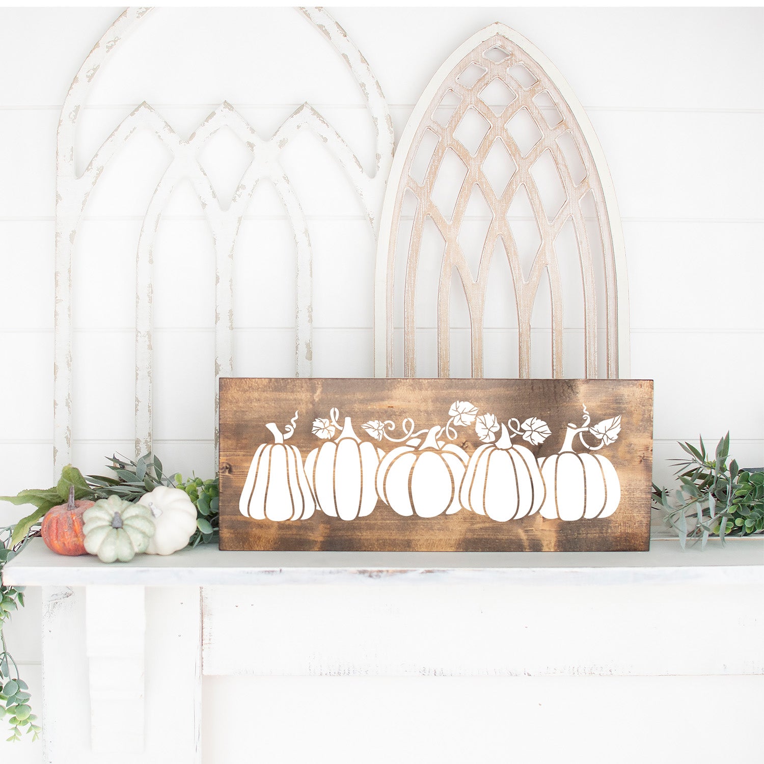 Pumpkins and Grapevine Sign Stencils (2 Pack)-Fall-Essential Stencil