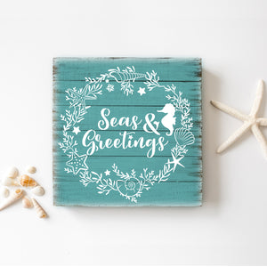 Seas & Greetings Sign Stencil-Christmas-Essential Stencil