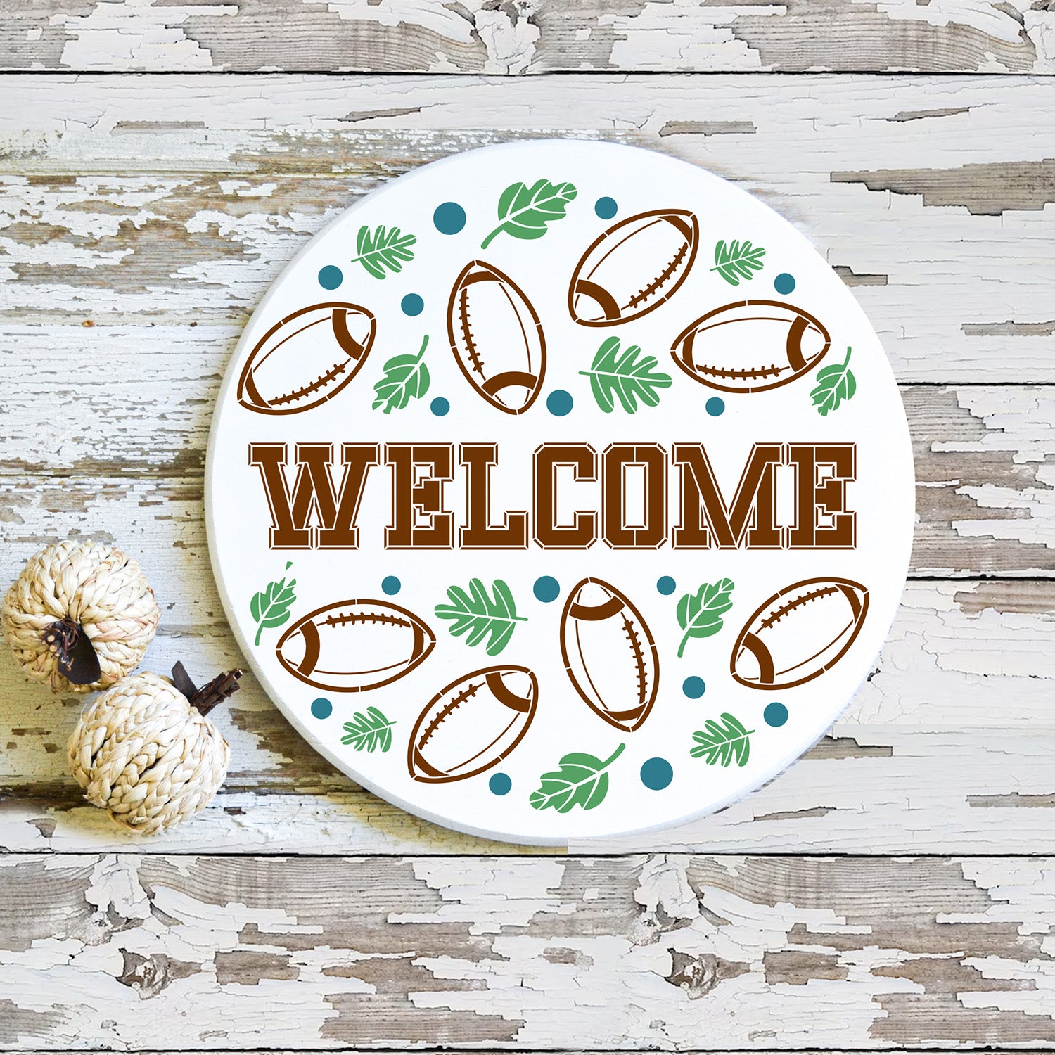 Welcome Football Door Hanger-Fall-Essential Stencil