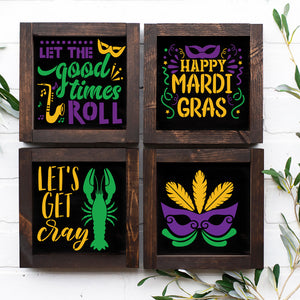 Mardi Gras 6x6 Mini Sign Stencils (6 Pack)-Mardi Gras-Essential Stencil